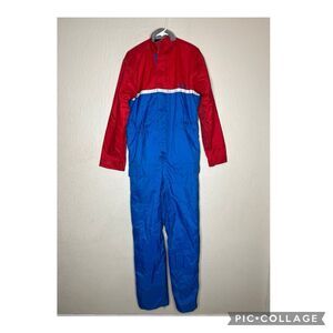 Vintage Vetter Rex Marsee Design Red White Blue Overalls Mens Size Small